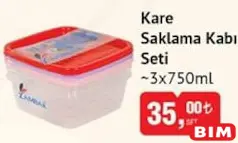 KARE SAKLAMA KABI SETİ 3X750 ML